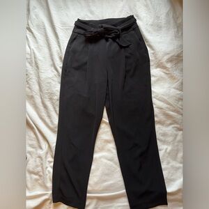 Black tie-front women’s pants